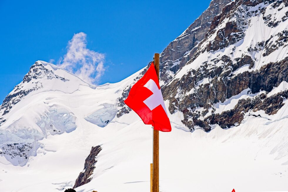 Bern Jungfraujoch Alpen Flagge Schweiz