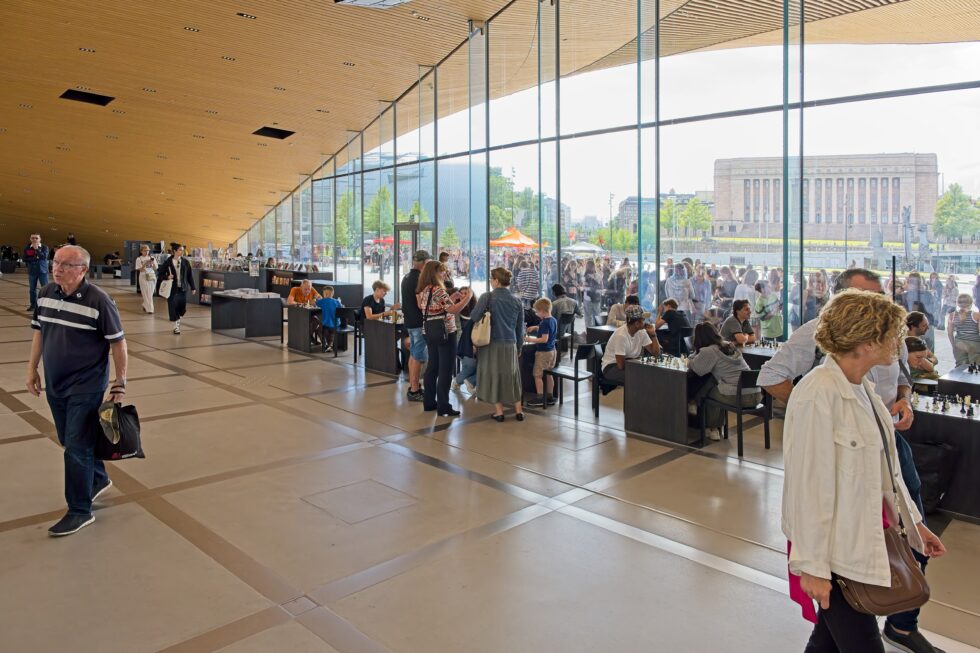 Finnland Helsinki Architektur Oodi Zentralbibliothek Café
