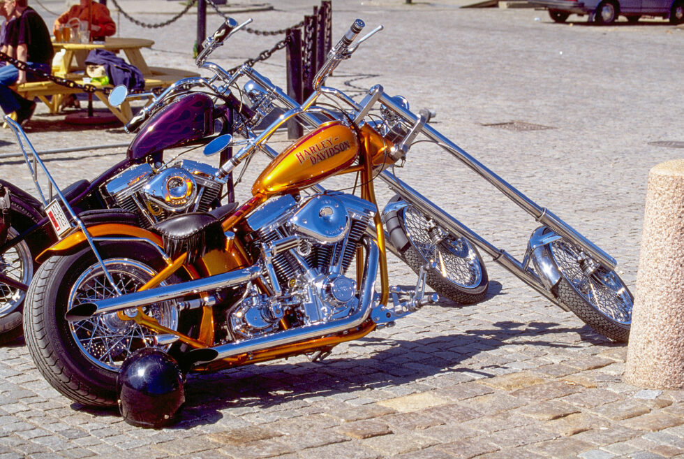 Schweden Stockholm Alter Hafen Harley
