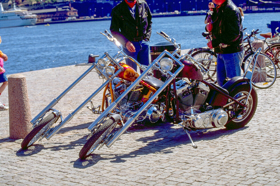 Schweden Stockholm Alter Hafen Harley