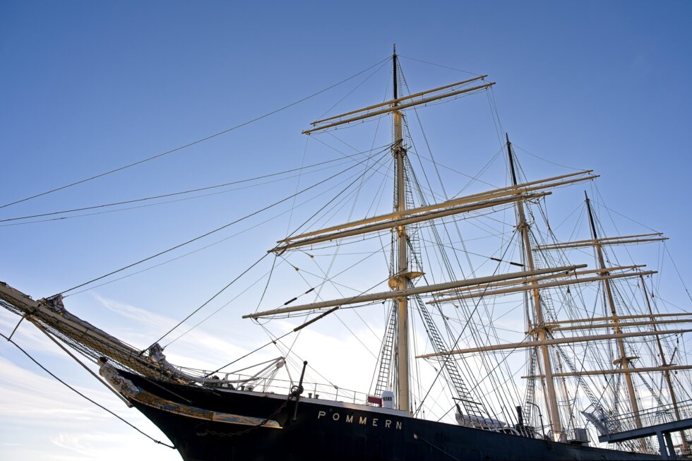 Finnland Aland Mariehamn Westhafen Seefahrtsmuseum Segelschiff Pommern