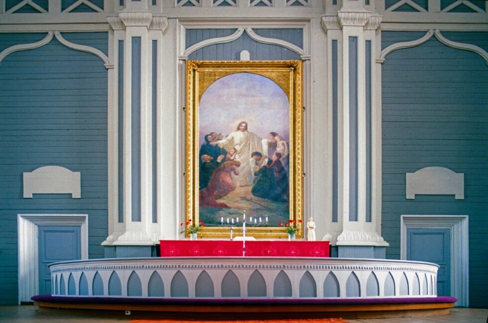 Finnland Kerimäki Kirche Holzkirche Kirchenraum Altar
