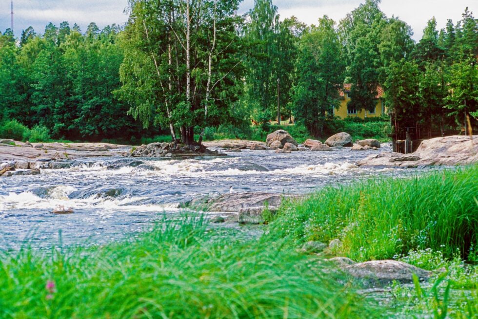 Finnland Kotka Fischerhütte Fluss