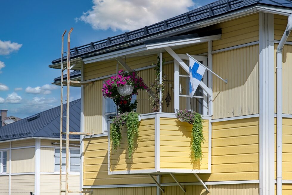 Finnland Kristinestad Holzhäuser