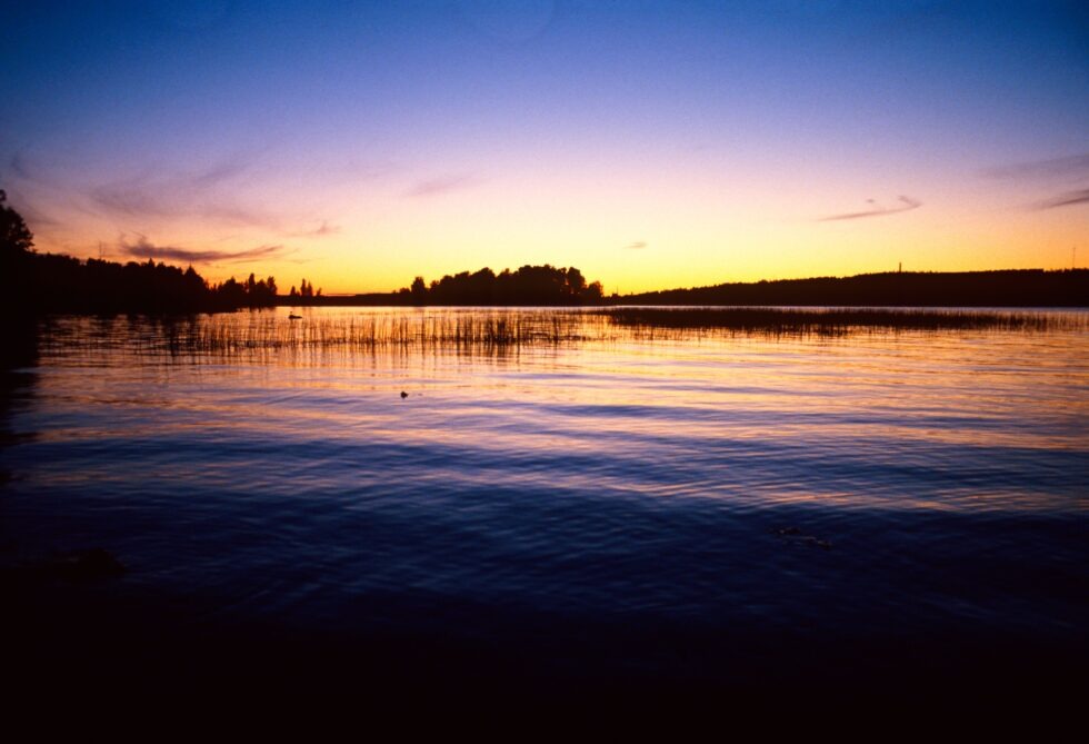 Finnland Lahti Landschaft Seen Sonnenuntergang