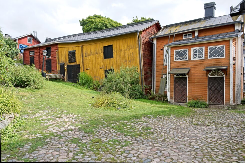 Finnland Porvoo Stadt Holz-Häuser alte