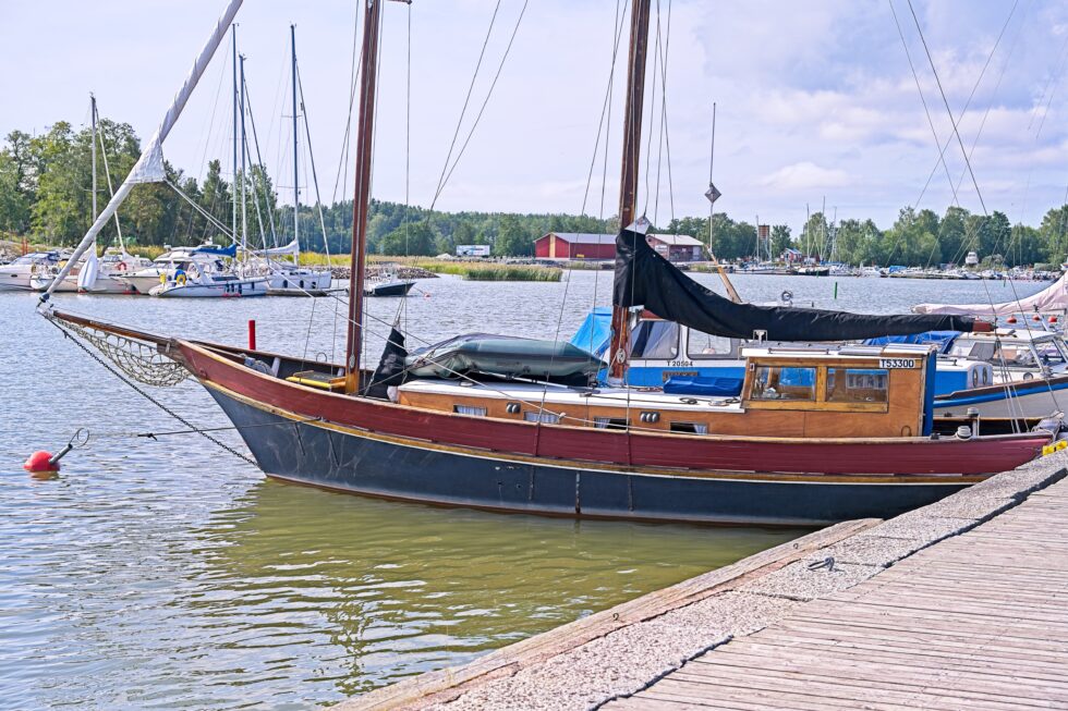 Finnland Uusikaupunki Hafen Segelschiff