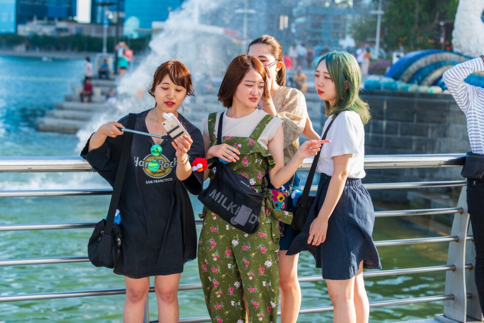 Singapur Merlion Park Personen Frauen