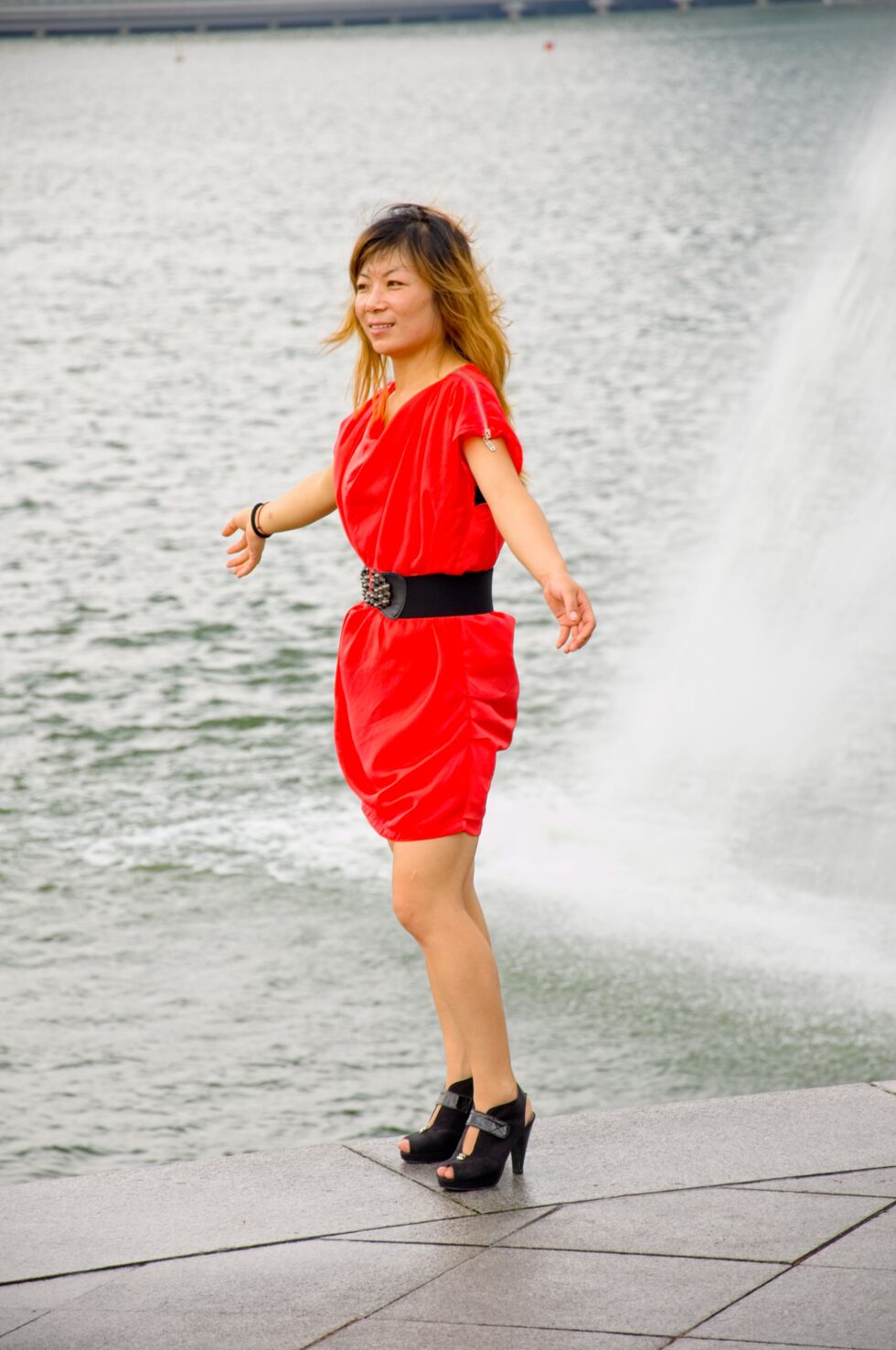 Singapur Merlion Park Personen Frau