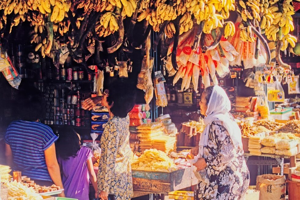 Singapur Arabisch Markt Früchte Frauen