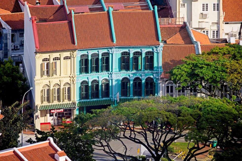 Singapur Chinesisch Häuser farbige Tanjong Pagar Road