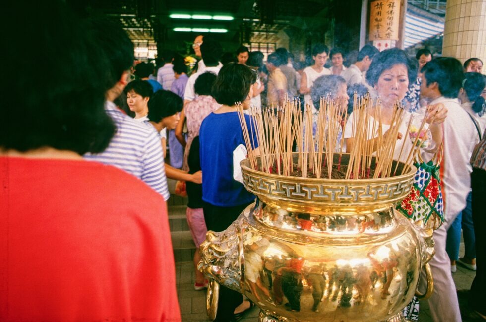 Singapur Tempel Buddha Räucherstäbchen